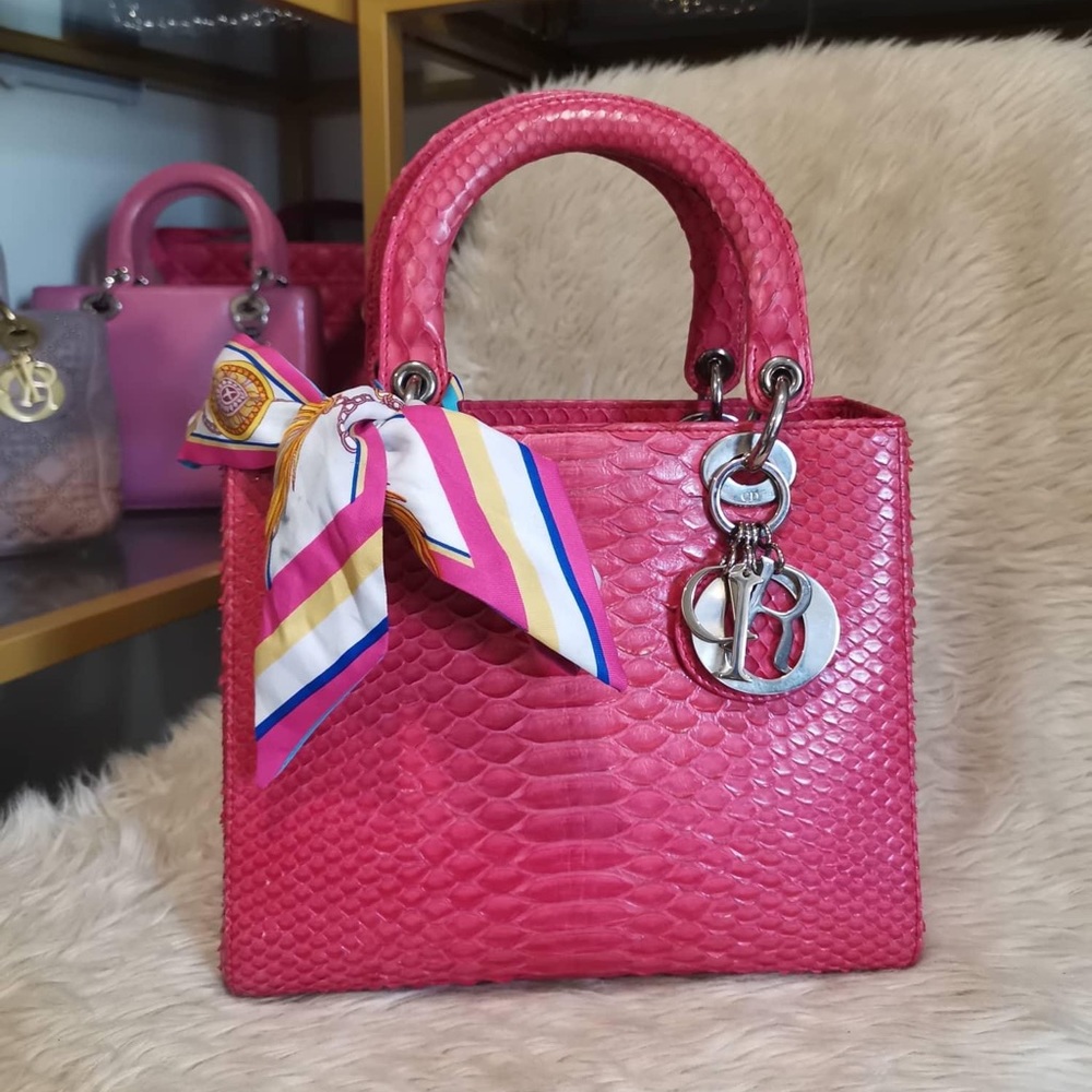 Medium Lady Dior Snake Skin